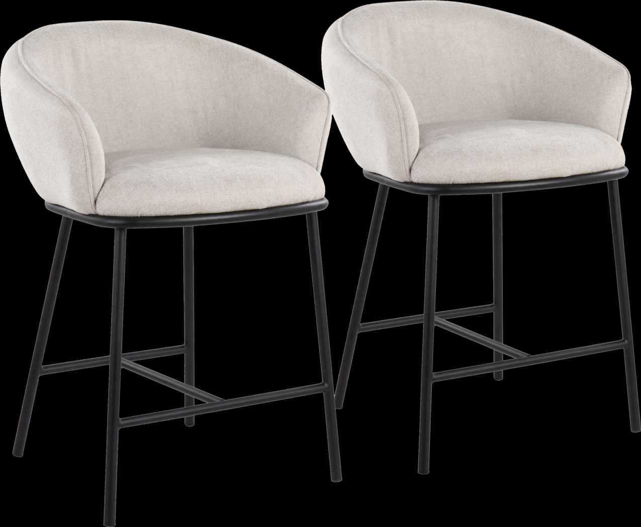 Harcort Cream Counter Height Stool, Set of 2 - Thumbnail - Image 1