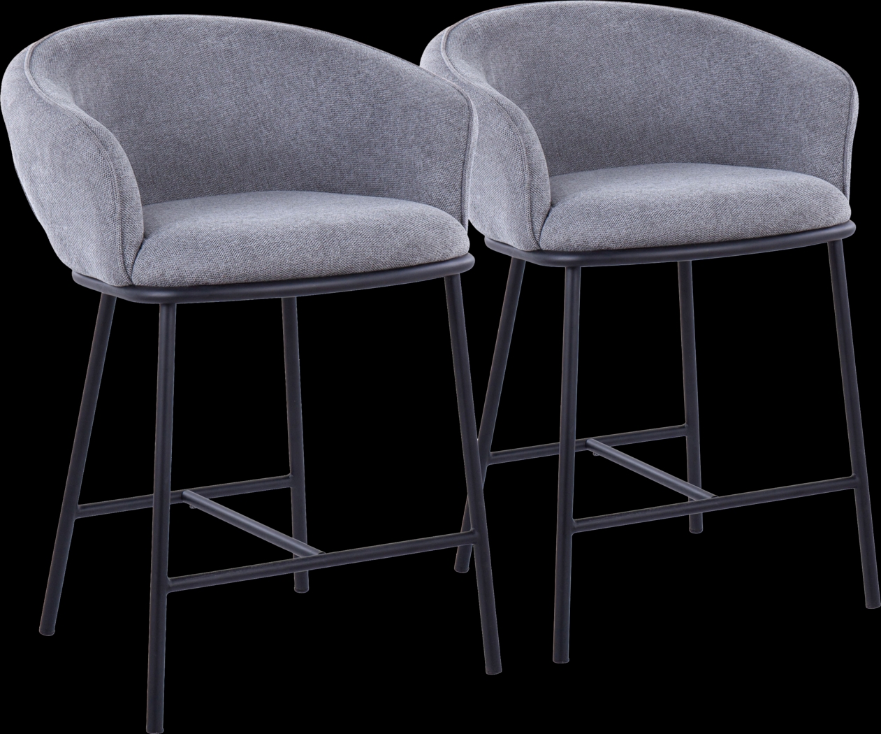 Harcort Gray Counter Height Stool, Set of 2 - Thumbnail - Image 1