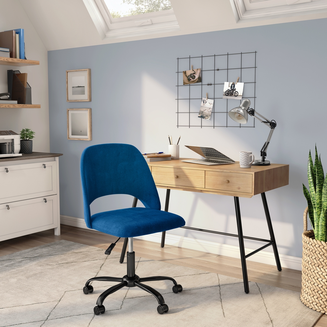 Hardesty Blue Office Chair - Thumbnail - Image 2