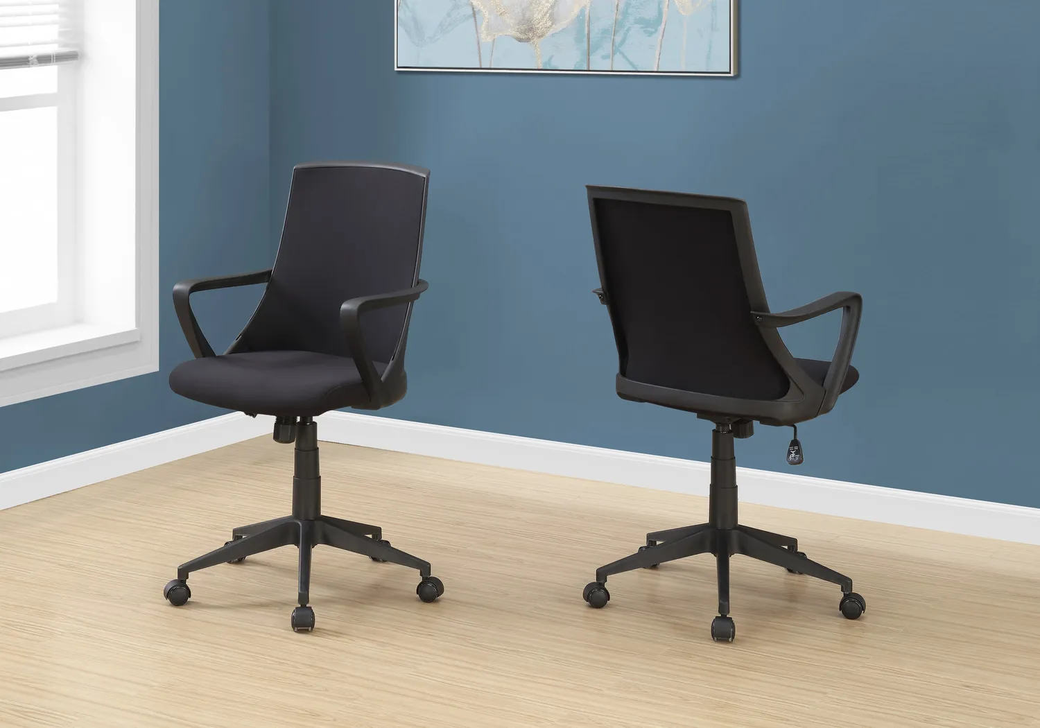 Harelson Black Desk Chair - Thumbnail - Image 3
