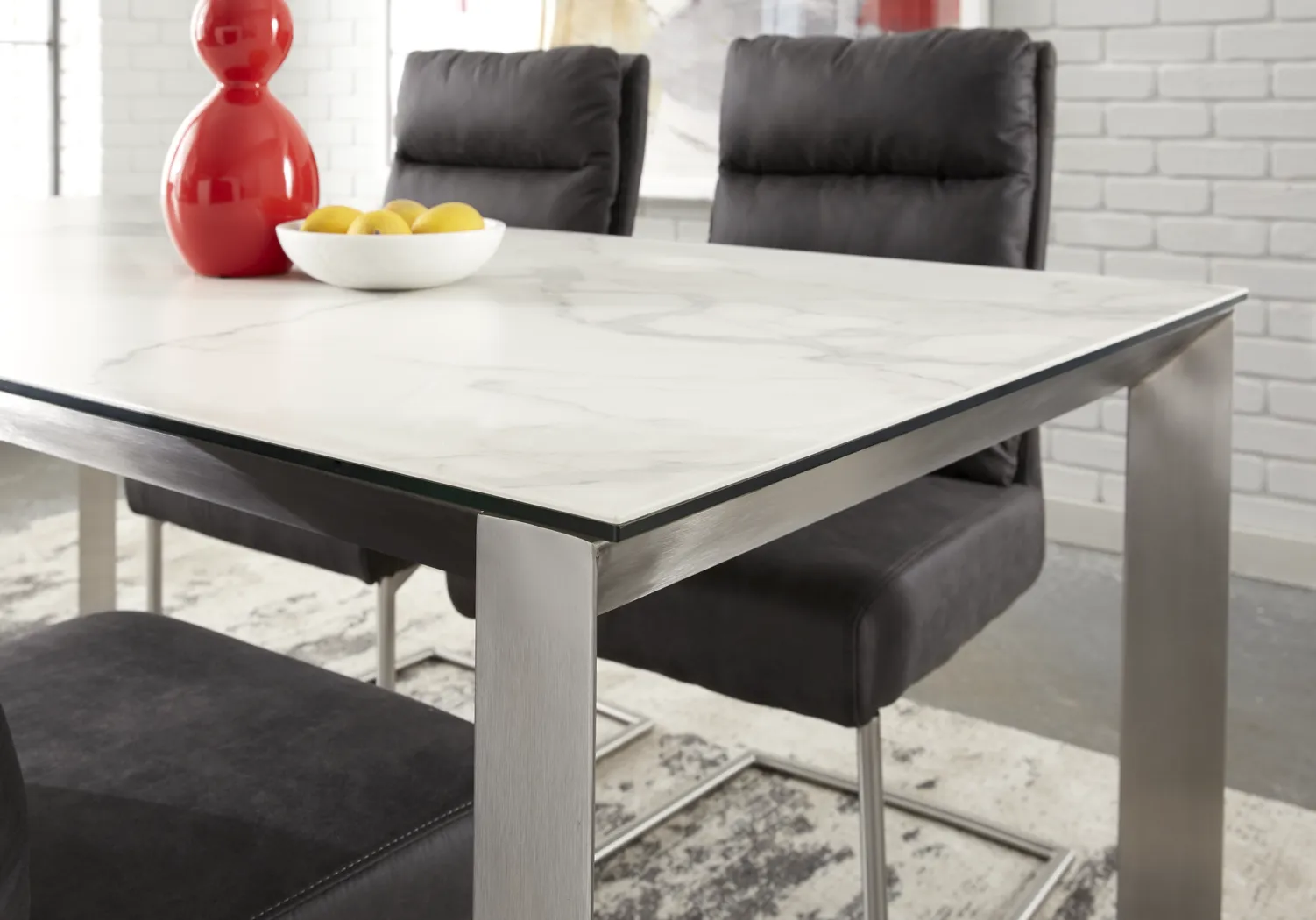 Hargrove Gray Rectangle Dining Table - Thumbnail - Image 2