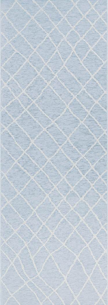 Harlake Blue 2'6 x 7'6 Runner Indoor/Outdoor Rug - Thumbnail - Image 1