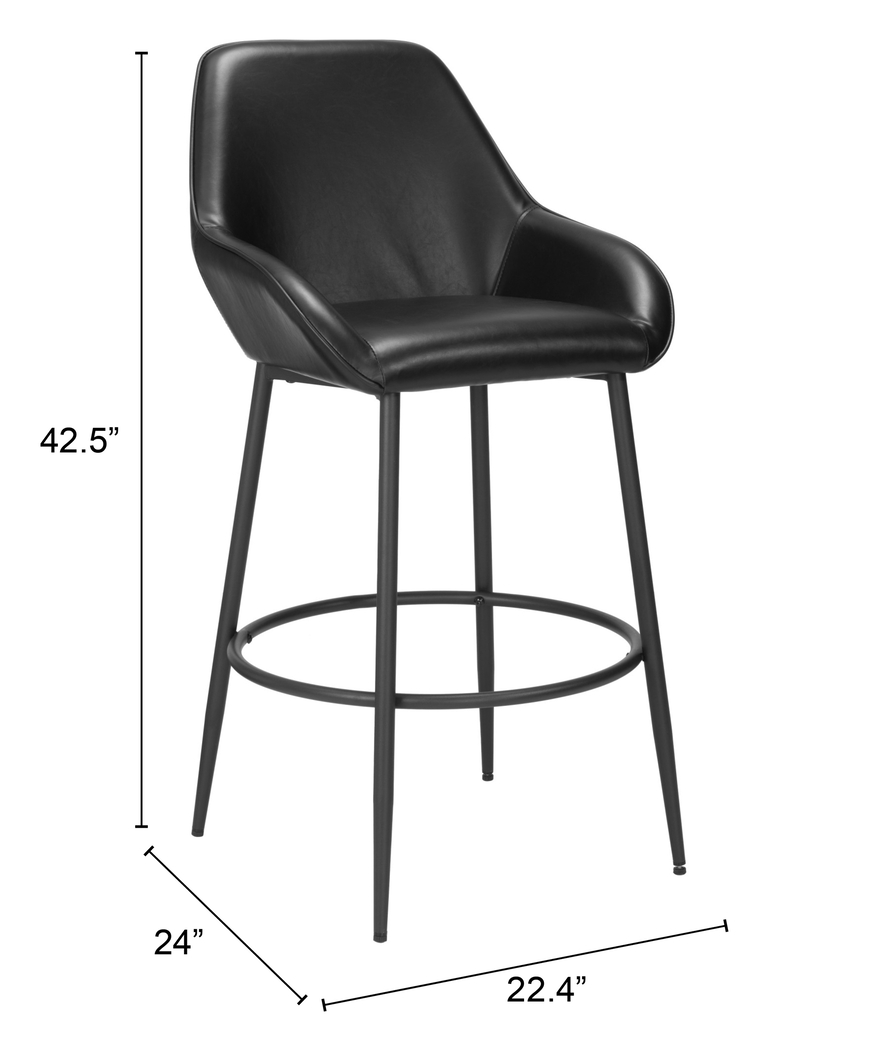 Harlan Black Barstool, Set of 2 - Thumbnail - Image 9