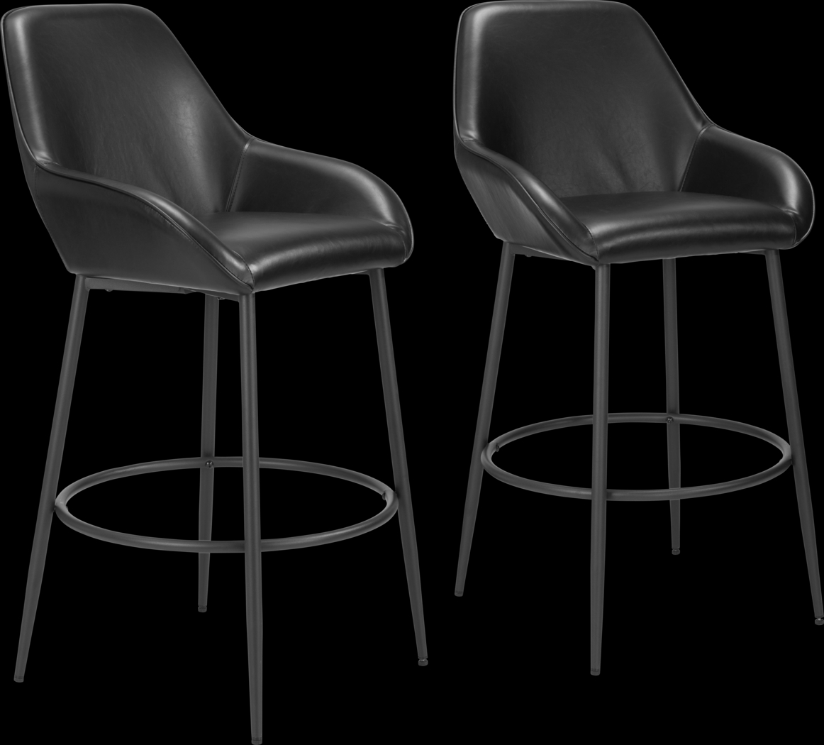 Harlan Black Barstool, Set of 2 - Thumbnail - Image 1