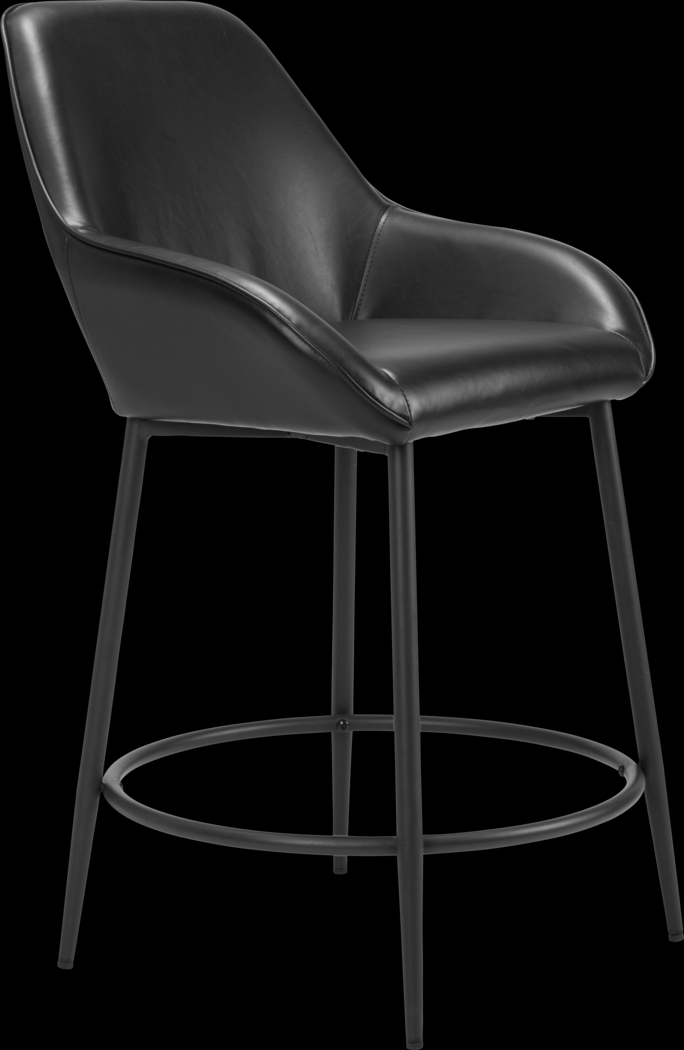 Harlan Black Counter Height Stool, Set of 2 - Thumbnail - Image 2