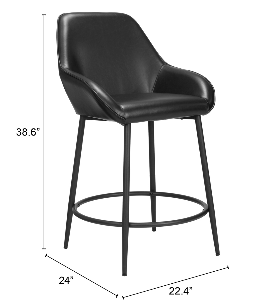 Harlan Black Counter Height Stool, Set of 2 - Thumbnail - Image 9