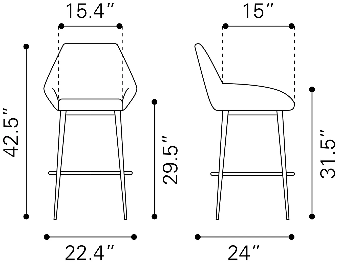 Harlan Gray Barstool, Set of 2 - Thumbnail - Image 10
