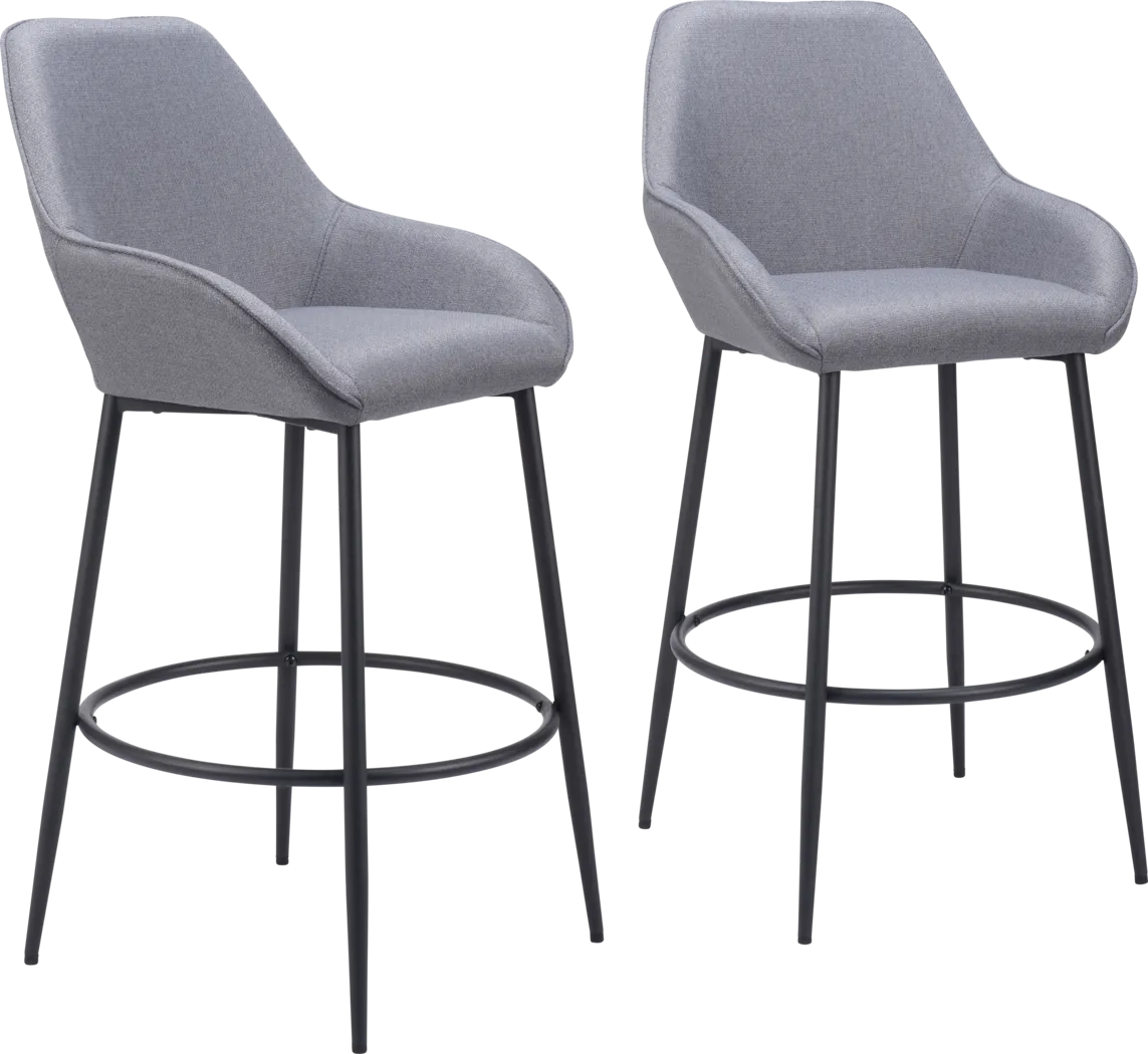 Harlan Gray Barstool, Set of 2 - Thumbnail - Image 1