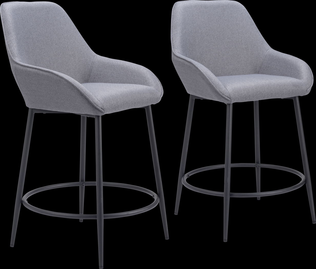 Harlan Gray Counter Height Stool, Set of 2 - Thumbnail - Image 1