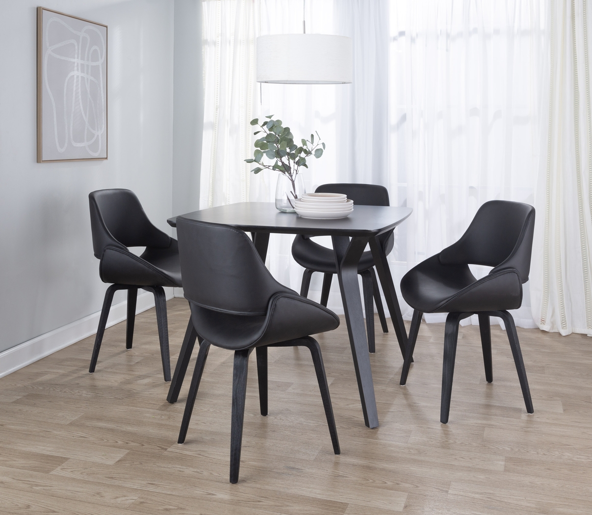 Harless II Black Side Chair, Set of 2 - Thumbnail - Image 2