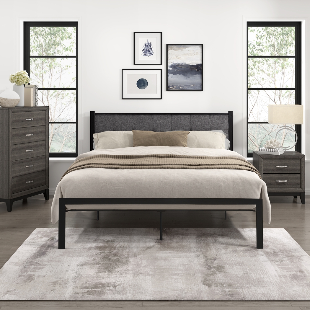 Harllan Gray Full Platform Bed - Thumbnail - Image 2