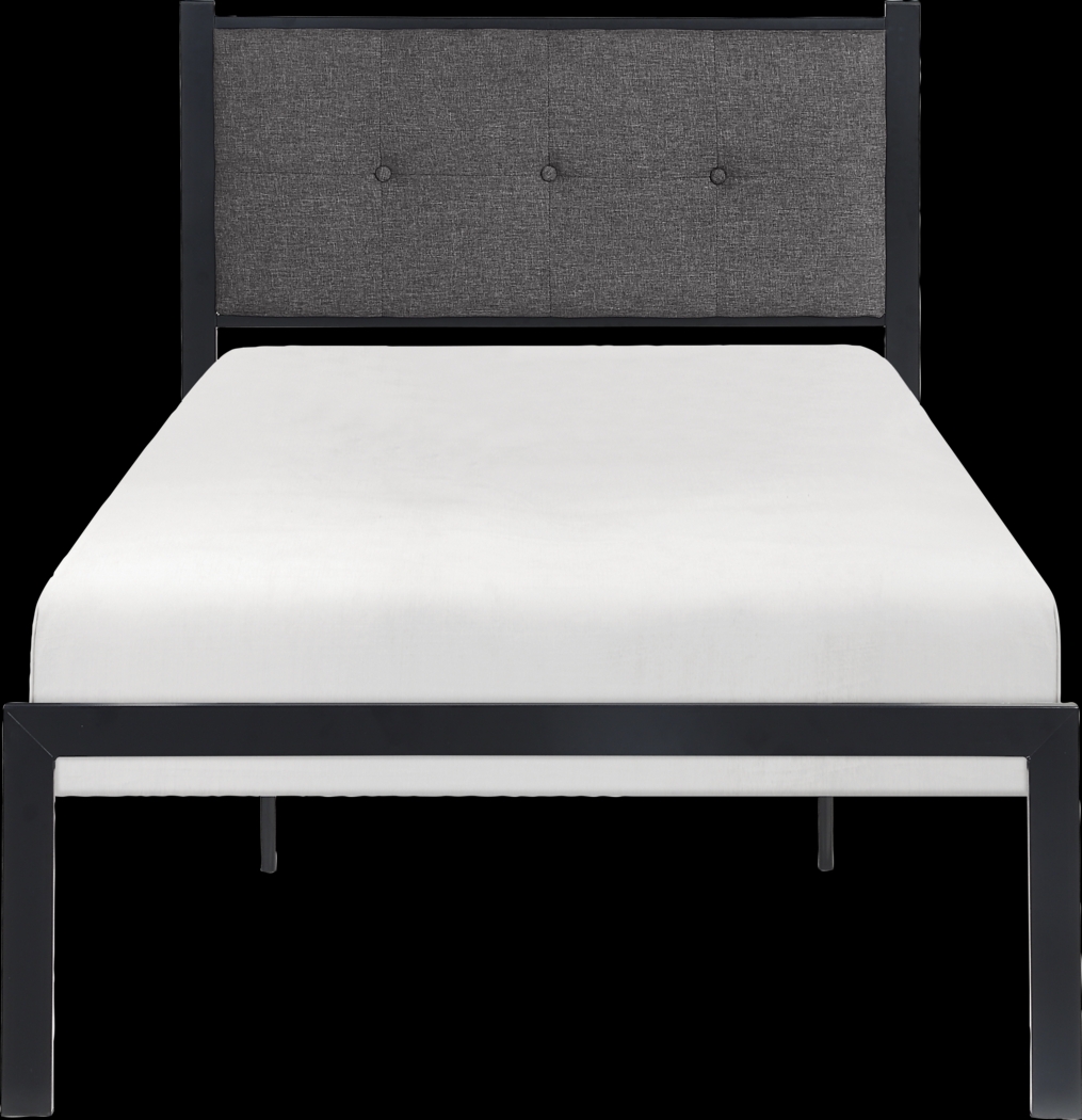 Harllan Gray Twin Platform Bed - Thumbnail - Image 4