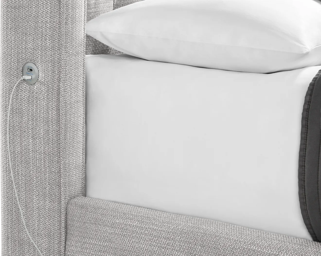 Harlow Hill Dark Gray 3 Pc Queen Upholstered Storage Bed - Thumbnail - Image 3