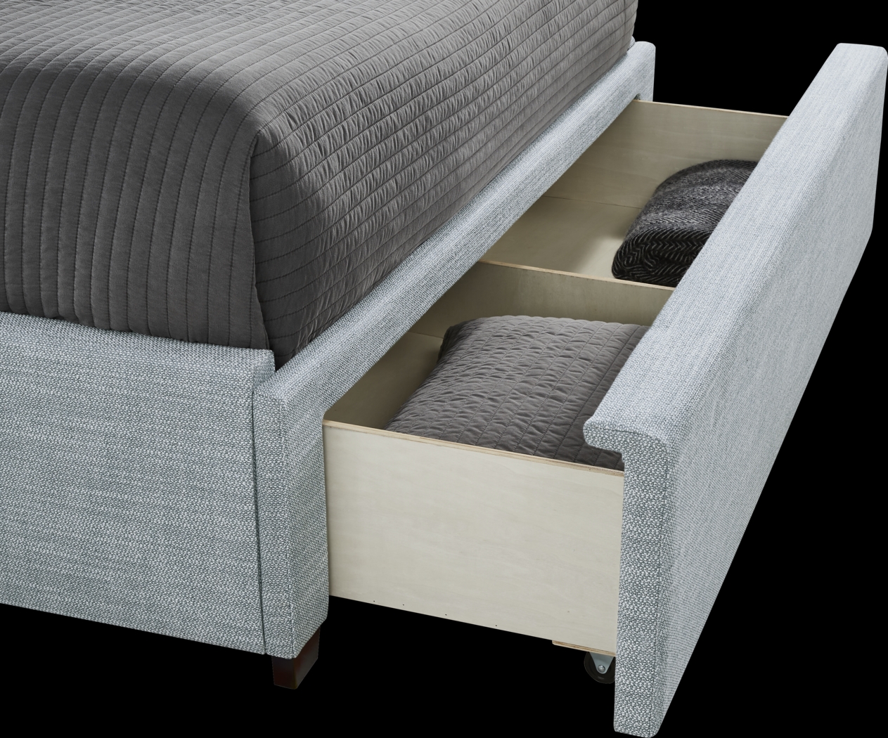 Harlow Hill Seafoam 3 Pc King Upholstered Storage Bed - Thumbnail - Image 4