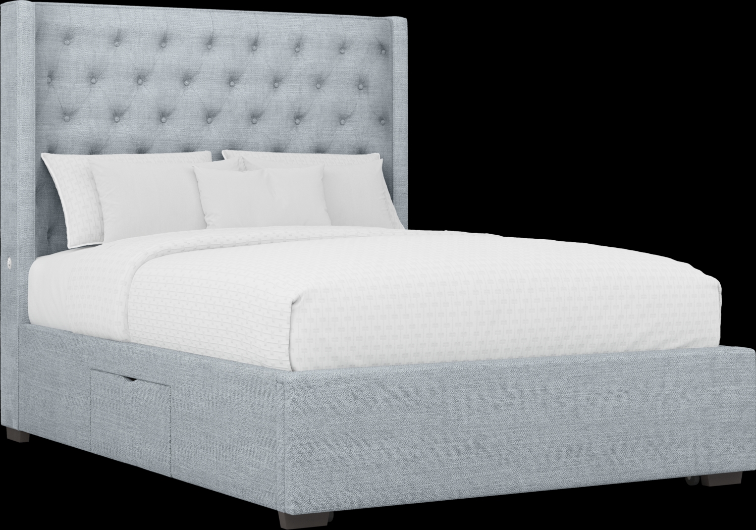 Harlow Hill Seafoam 3 Pc King Upholstered Storage Bed - Thumbnail - Image 1