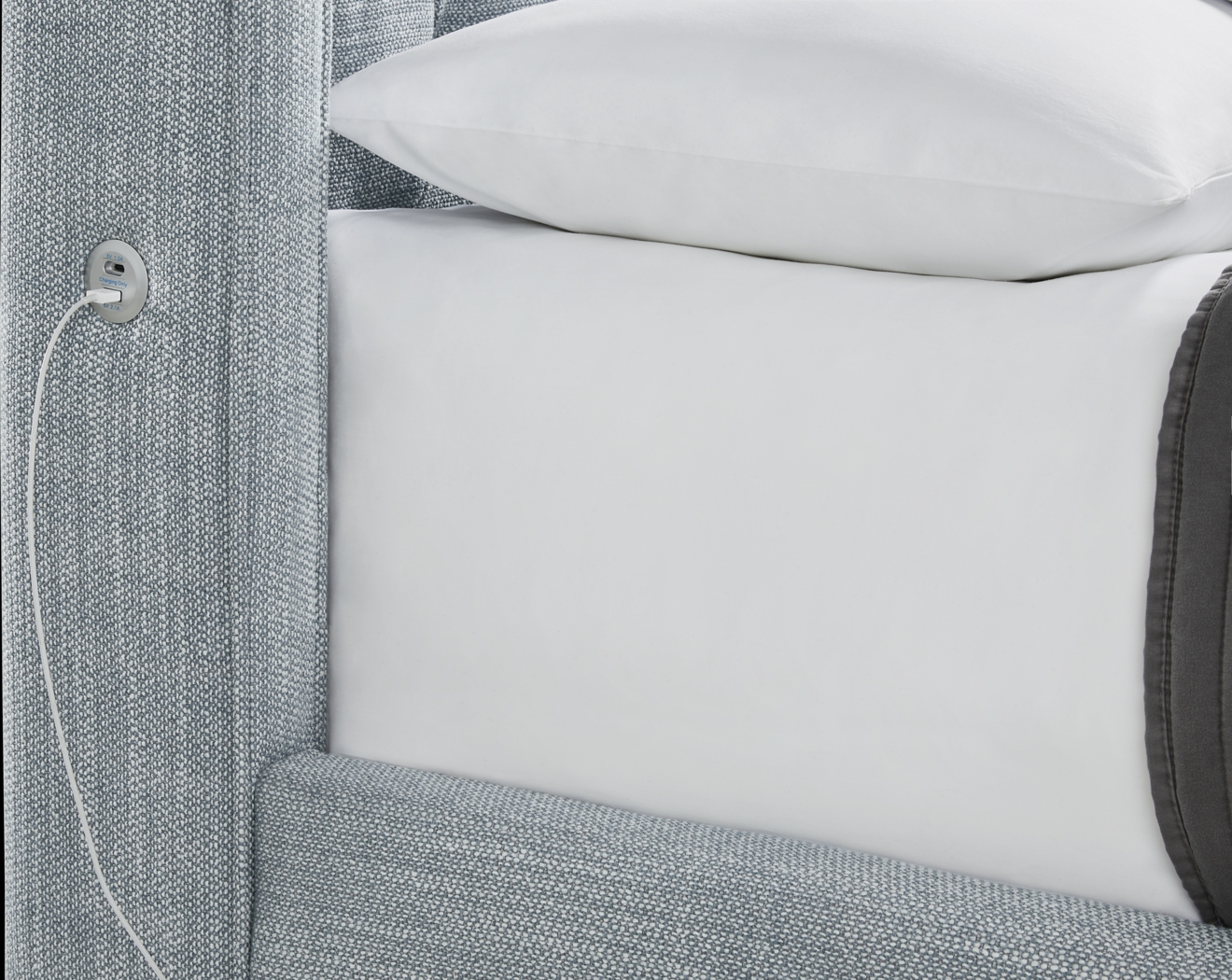 Harlow Hill Seafoam 3 Pc Queen Upholstered Storage Bed - Thumbnail - Image 3