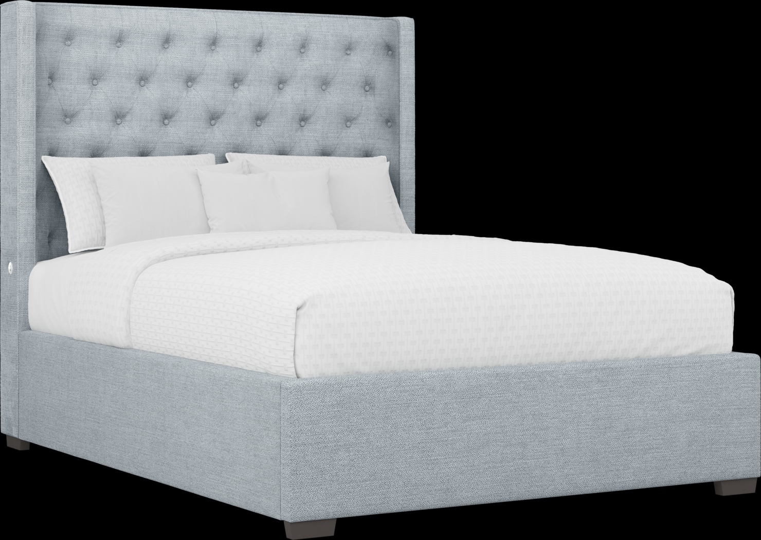 Harlow Hill Seafoam 3 Pc Queen Upholstered Bed - Thumbnail - Image 1