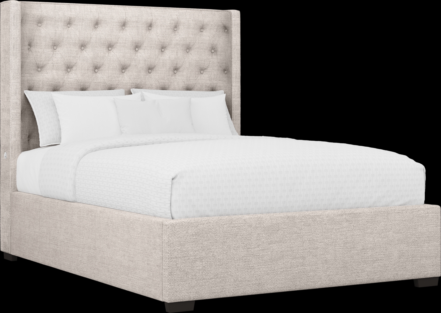 Harlow Hill Taupe 3 Pc Queen Upholstered Bed - Thumbnail - Image 1
