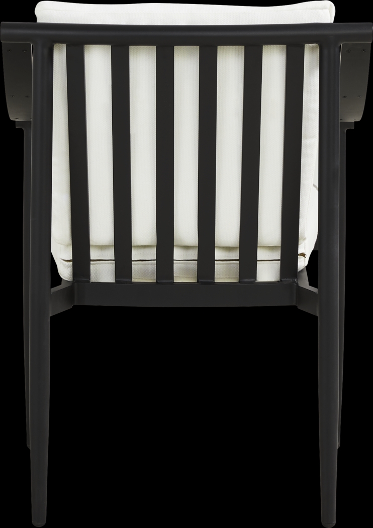 Harlowe Black 5 Pc Outdoor Square Dining Set with White Cushions - Thumbnail - Image 6