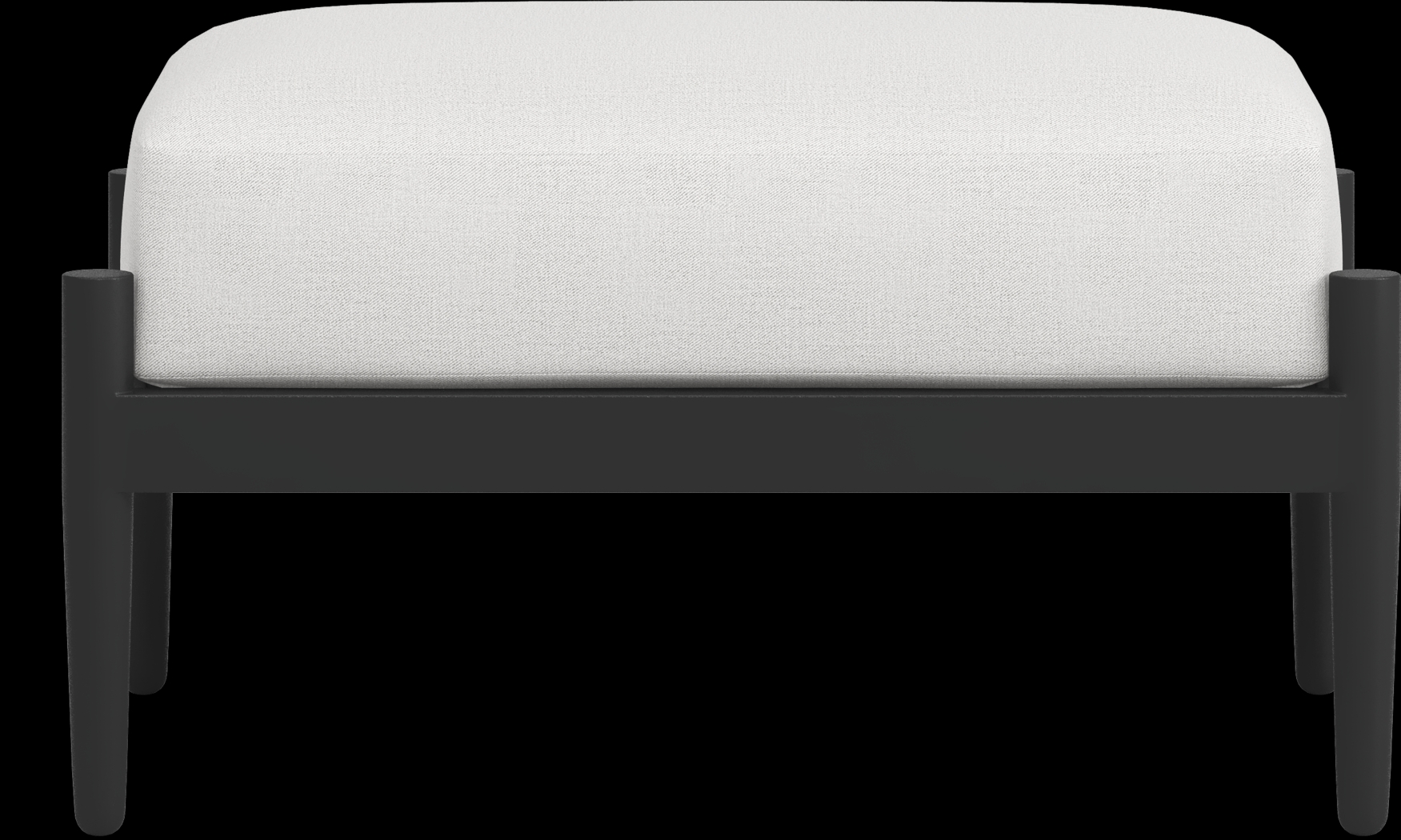 Harlowe Black Outdoor Ottoman with Dove Cushion - Thumbnail - Image 2