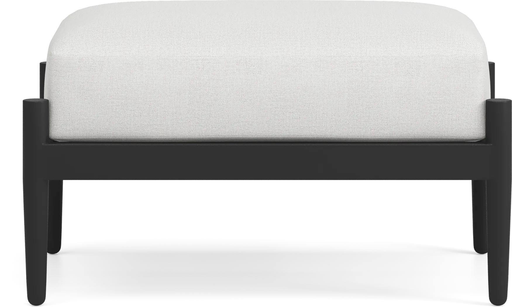 Harlowe Black Outdoor Ottoman with Dove Cushion - Thumbnail - Image 2