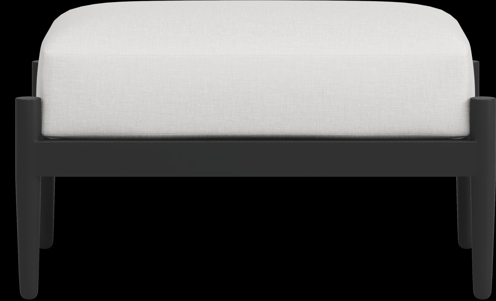 Harlowe Black Outdoor Ottoman with White Cushion - Thumbnail - Image 2