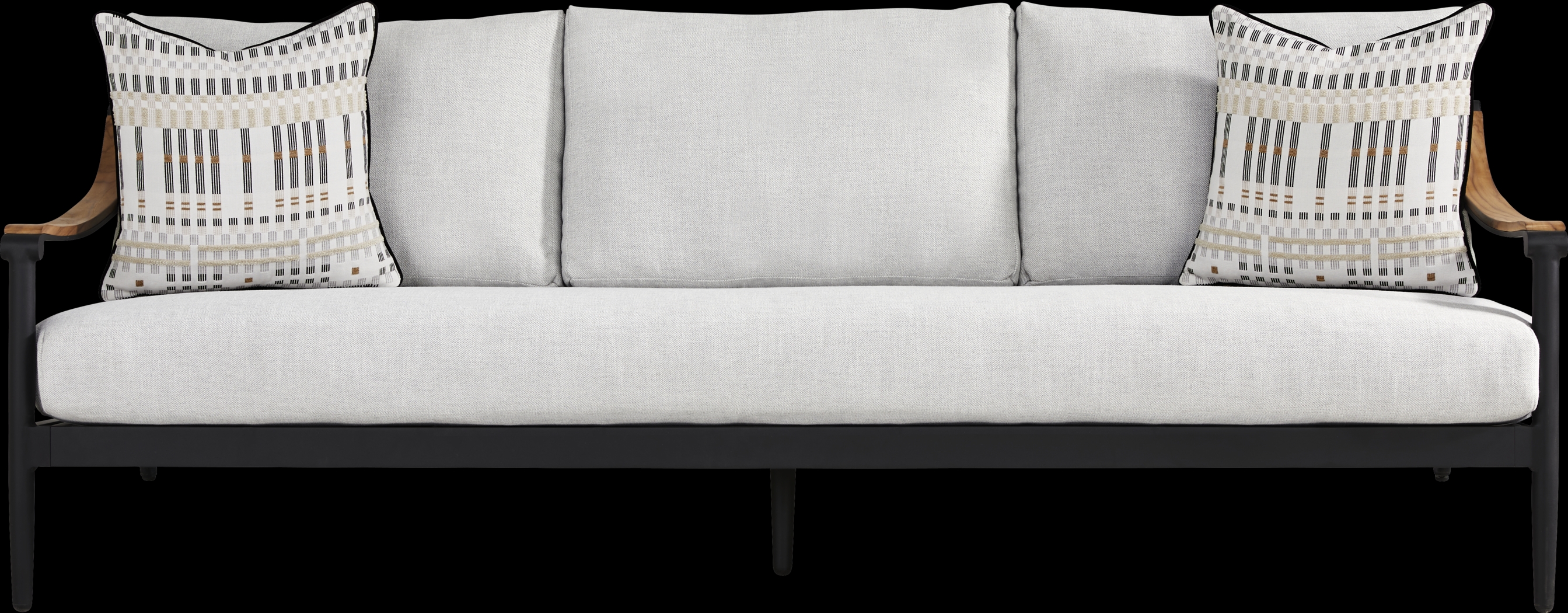 Harlowe Black 5 Pc Outdoor Seating Set with Dove Cushions - Thumbnail - Image 2