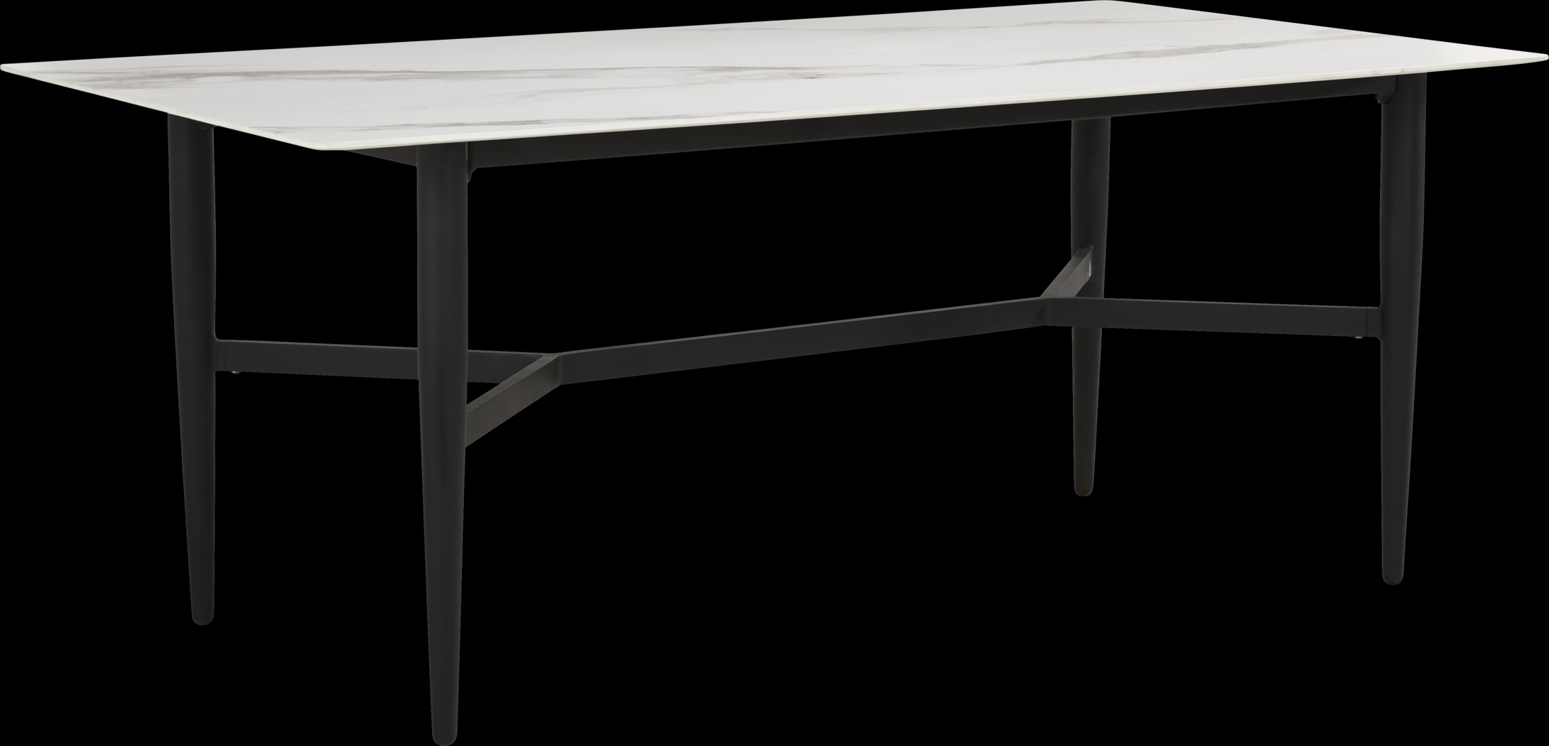 Harlowe Black 5 Pc Outdoor Rectangle Dining Set with White Cushions - Thumbnail - Image 2