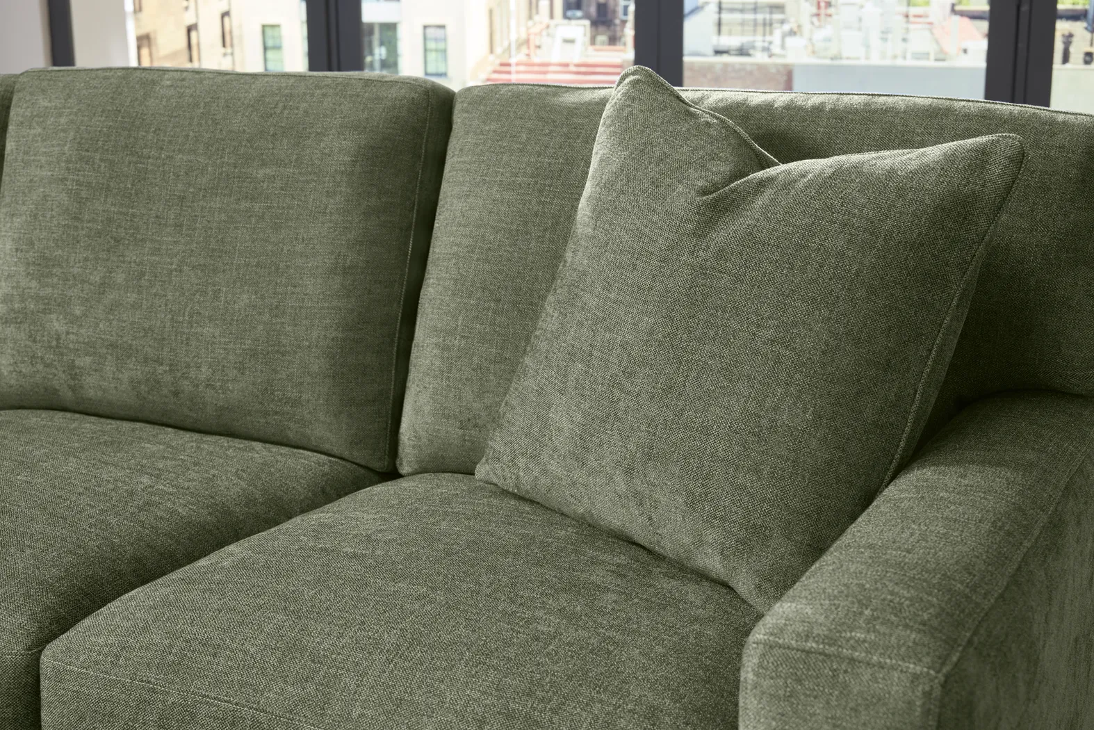 Harmonie Avocado 3 Pc Gel Foam Sleeper Sectional - Image 7