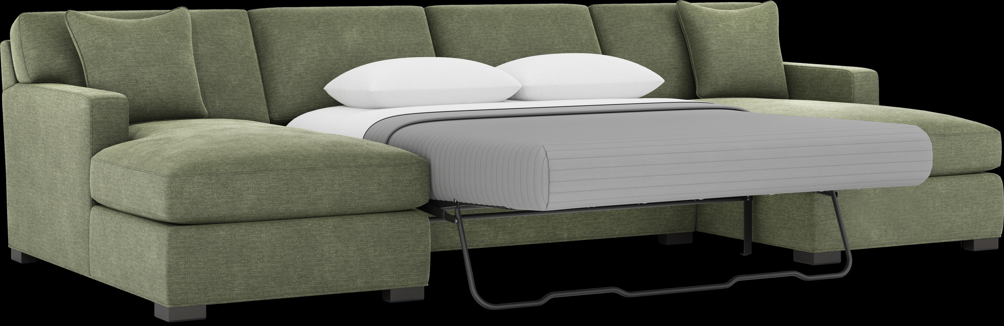 Harmonie Avocado 3 Pc Gel Foam Sleeper Sectional - Thumbnail - Image 4