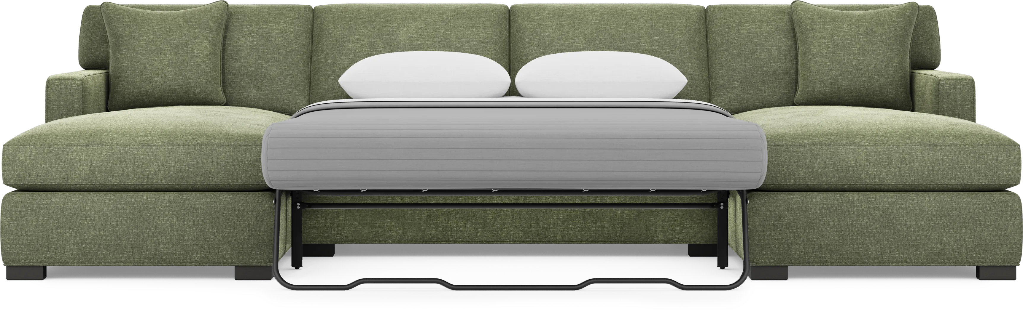 Harmonie Avocado 3 Pc Gel Foam Sleeper Sectional - Image 6