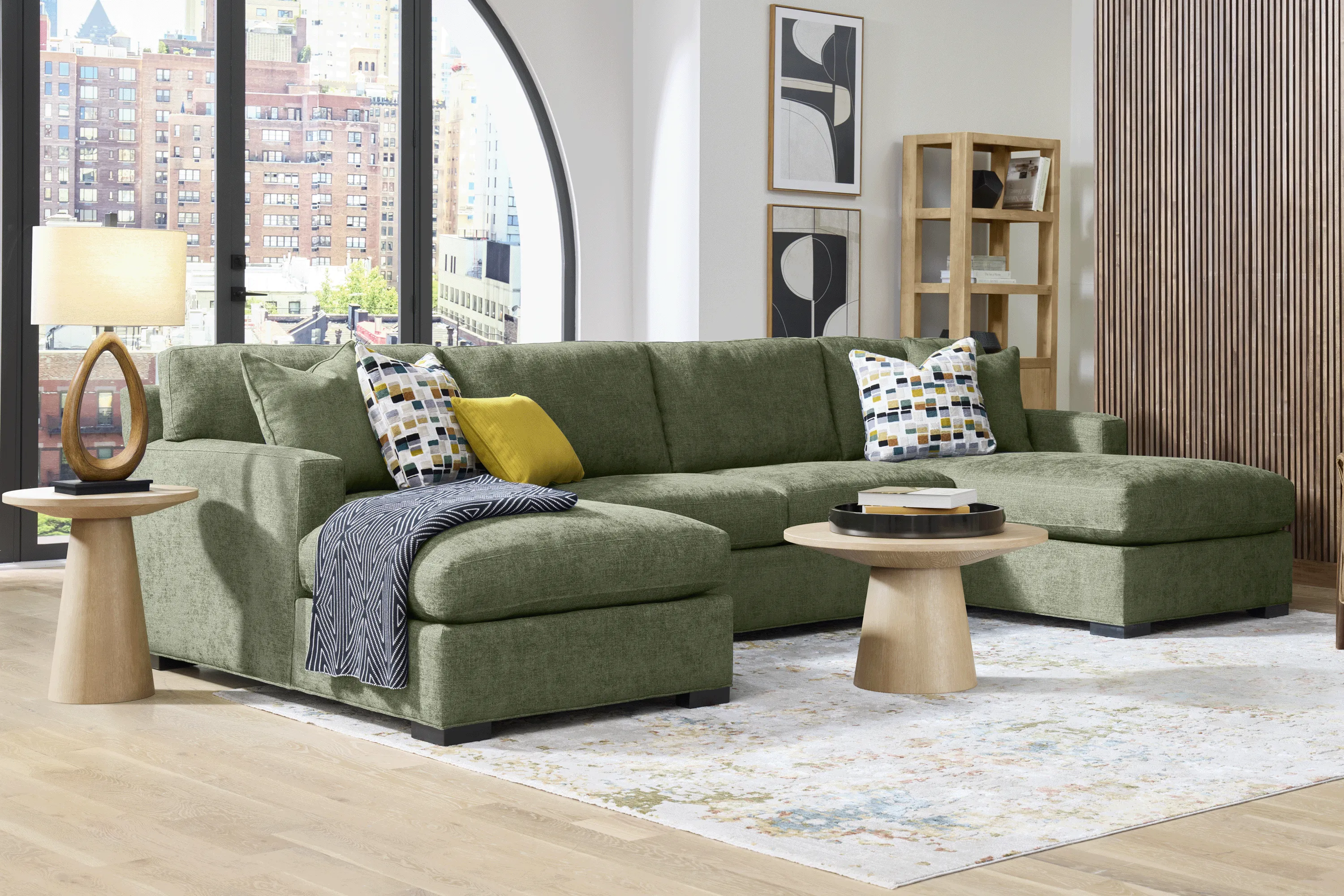 Harmonie Avocado 3 Pc Gel Foam Sleeper Sectional - Thumbnail - Image 2