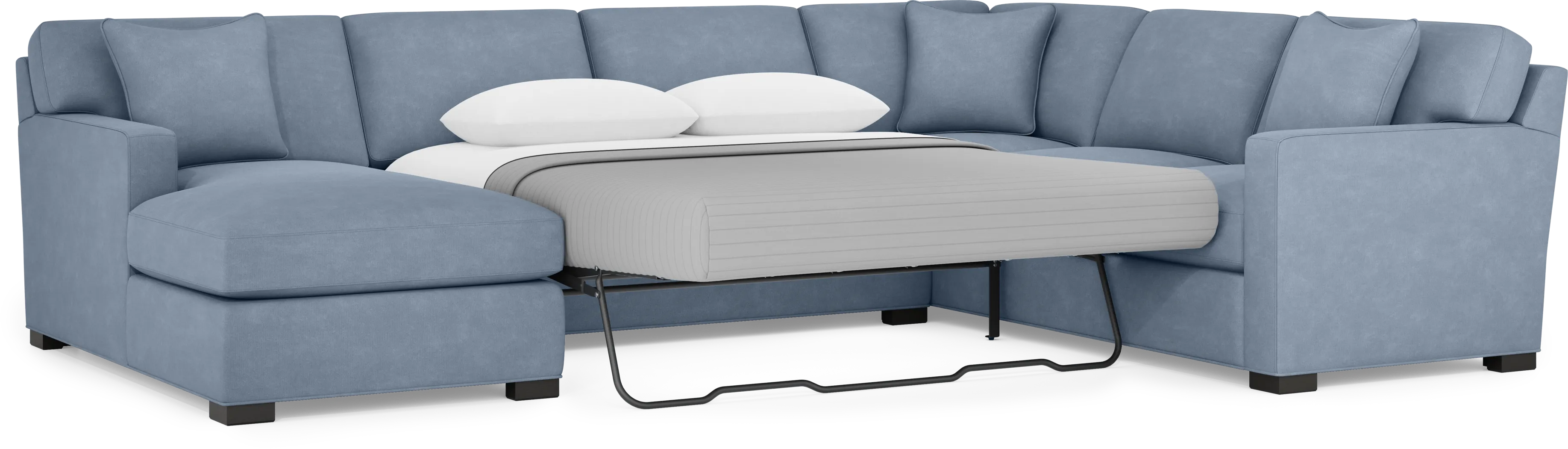 Harmonie Blue 3 Pc Sleeper Sectional - Thumbnail - Image 4