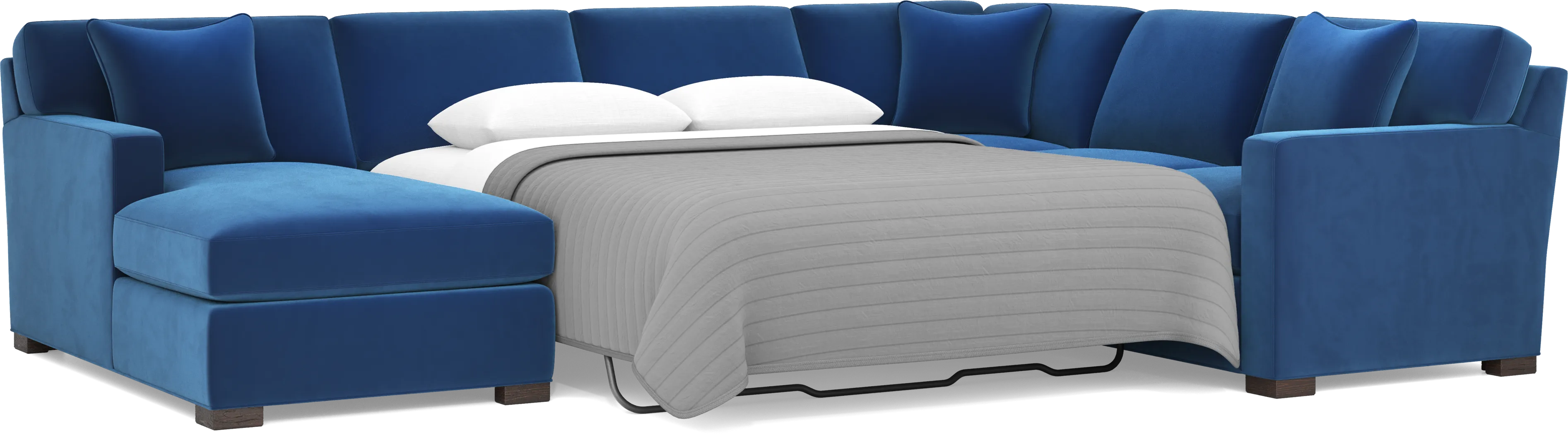 Harmonie Cobalt 3 Pc Gel Foam Sleeper Sectional - Thumbnail - Image 3