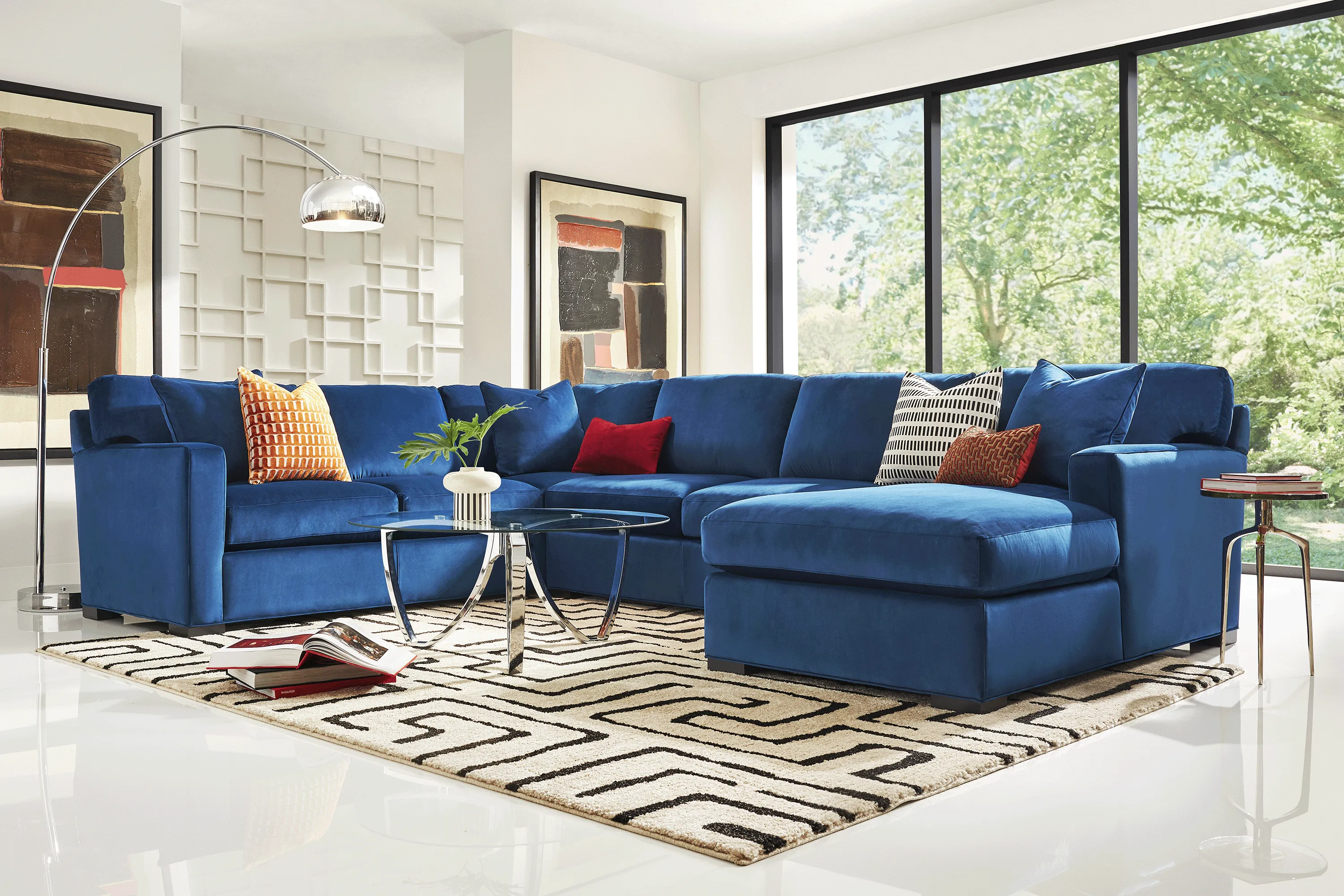Harmonie Cobalt 3 Pc Sleeper Sectional - Thumbnail - Image 2