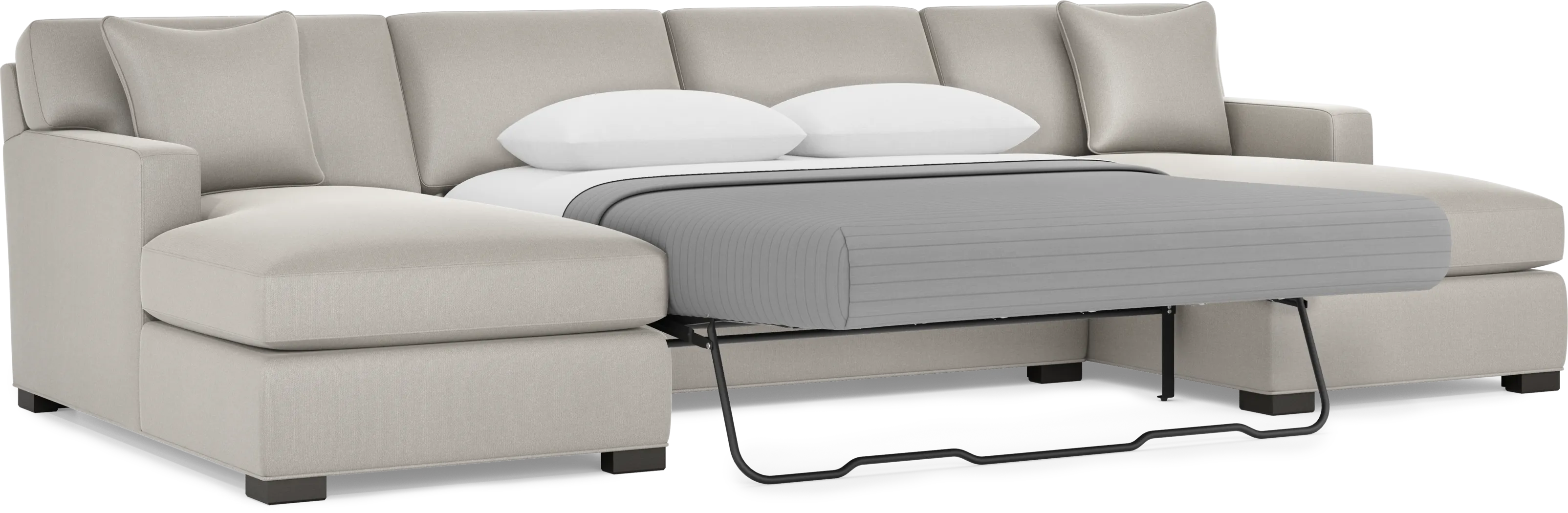 Harmonie Dove 3 Pc Gel Foam Sleeper Sectional - Thumbnail - Image 4