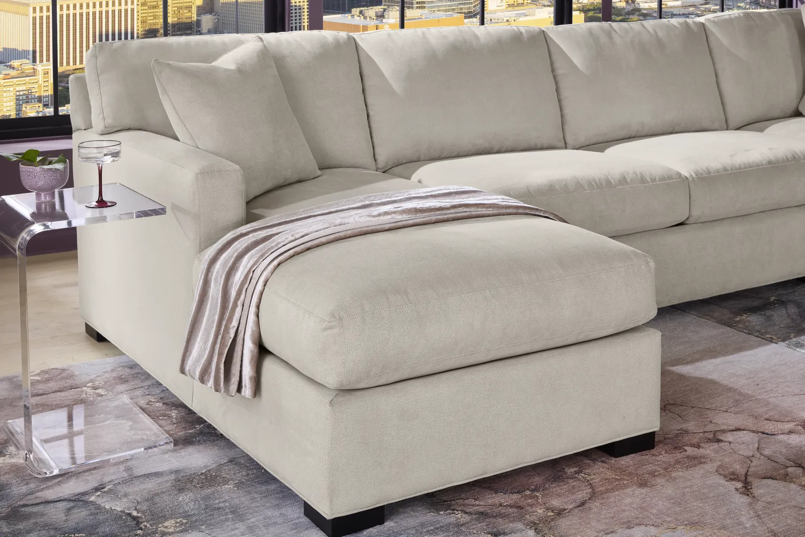 Harmonie Dove 3 Pc Gel Foam Sleeper Sectional - Image 13