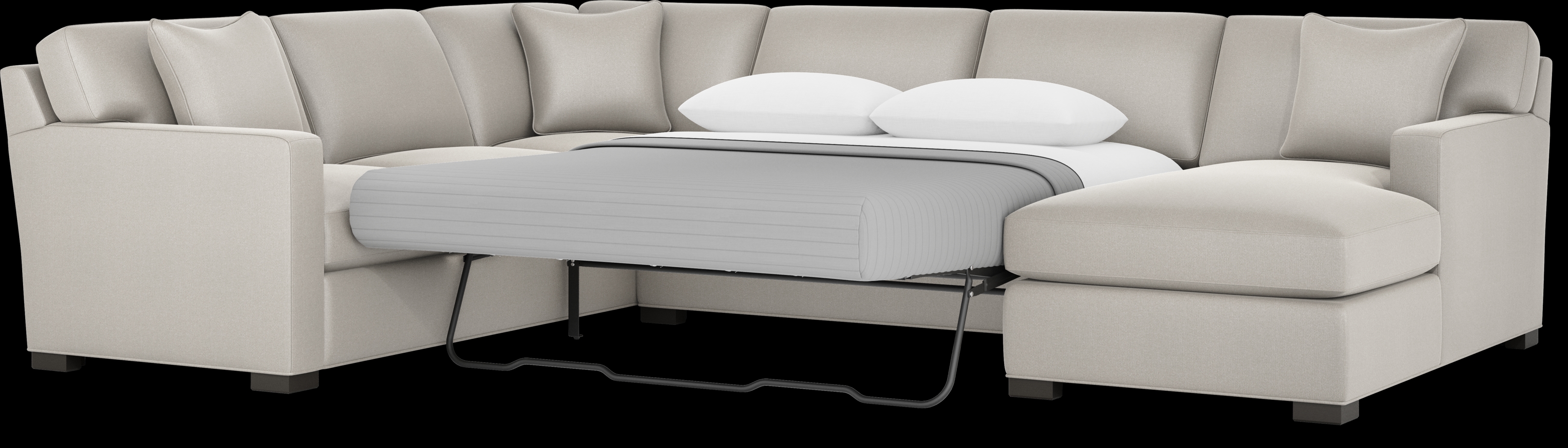 Harmonie Dove 3 Pc Sleeper Sectional - Thumbnail - Image 3