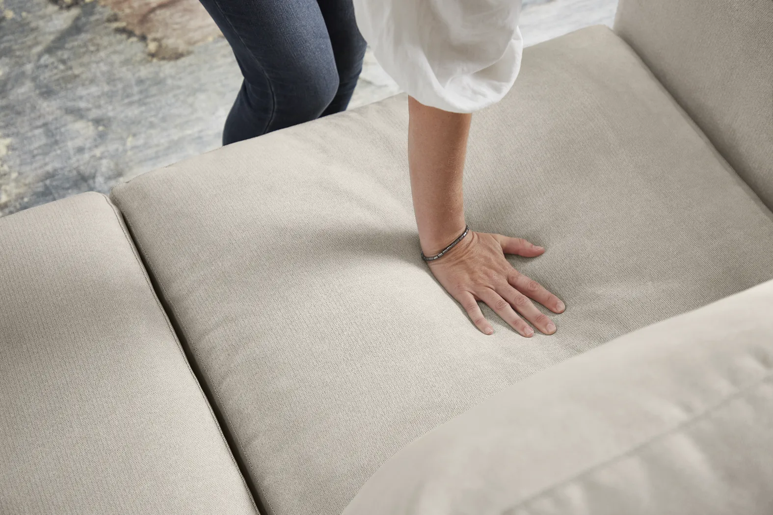 Harmonie Dove 7 Pc Living Room with Sleeper Sofa - Thumbnail - Image 14