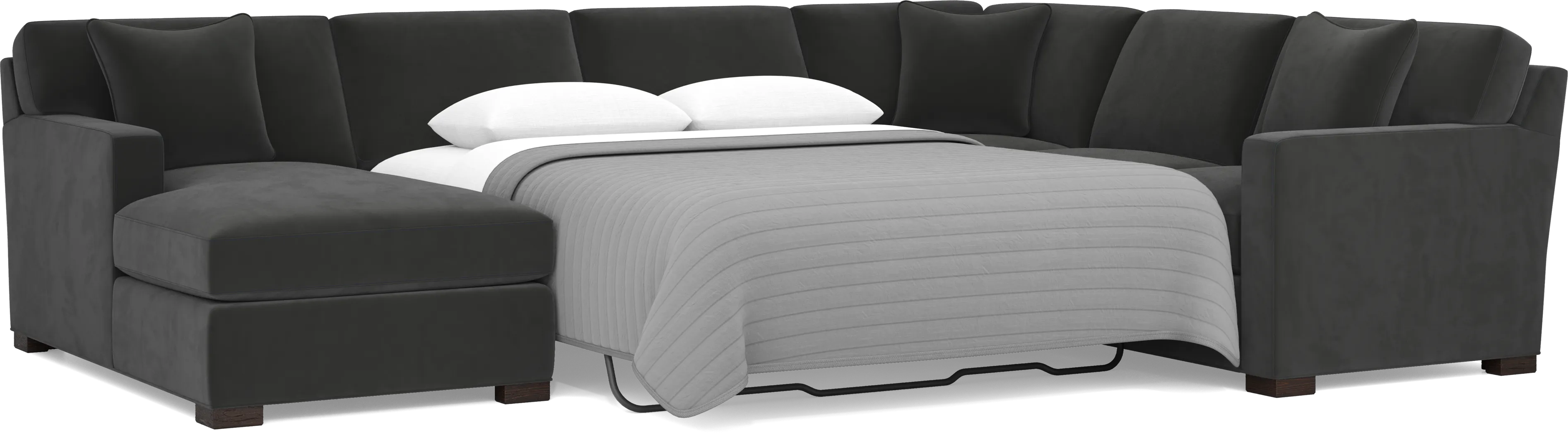 Harmonie Gunmetal 3 Pc Gel Foam Sleeper Sectional - Thumbnail - Image 3