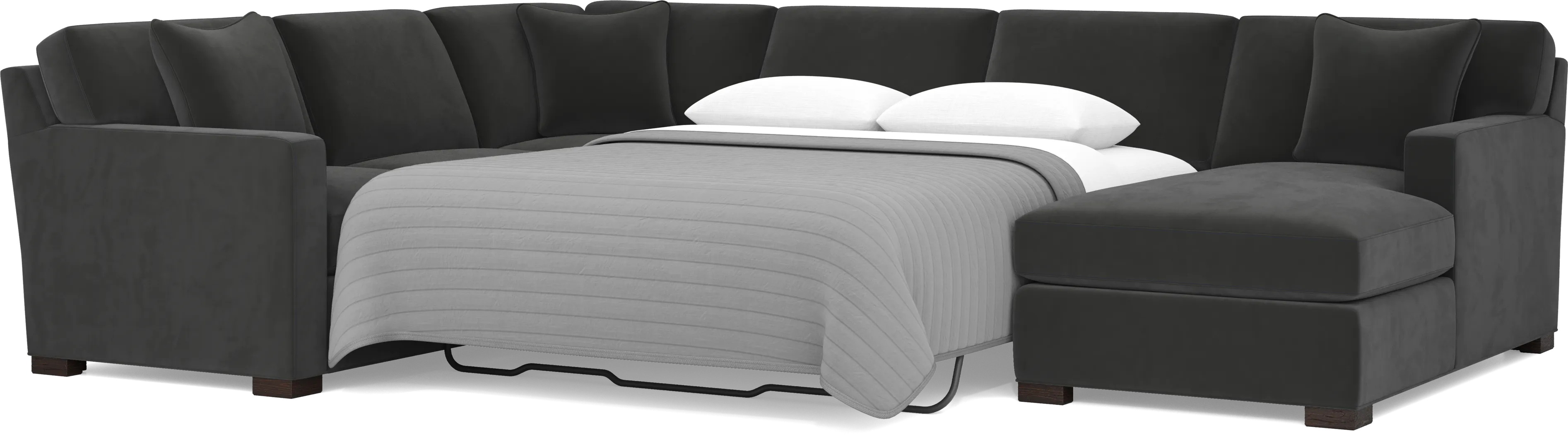 Harmonie Gunmetal 3 Pc Sleeper Sectional - Thumbnail - Image 3