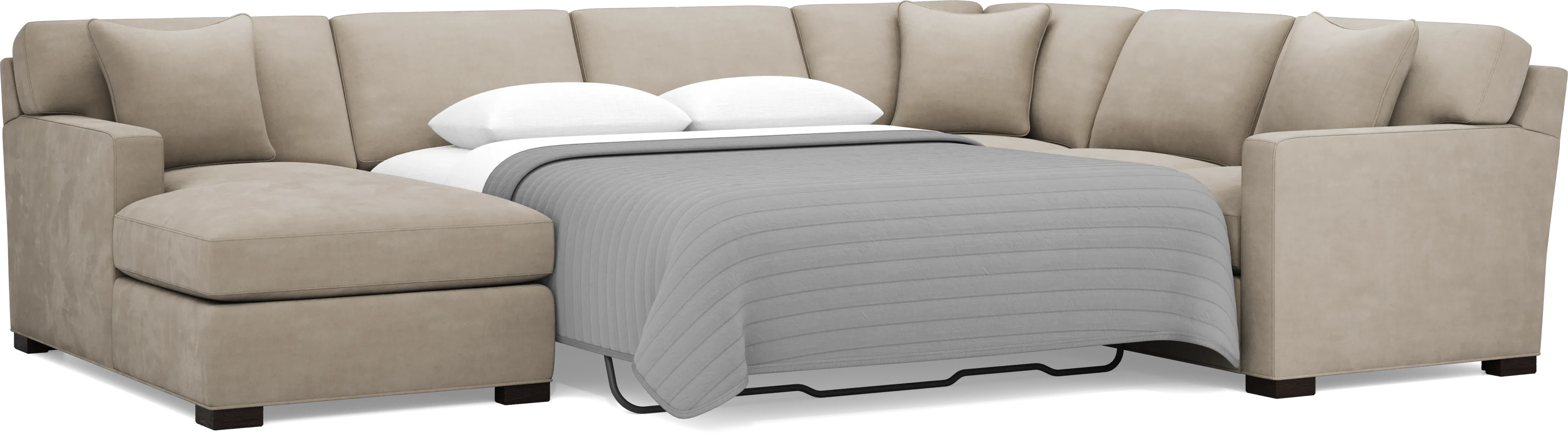 Harmonie Light Taupe 3 Pc Gel Foam Sleeper Sectional - Thumbnail - Image 3