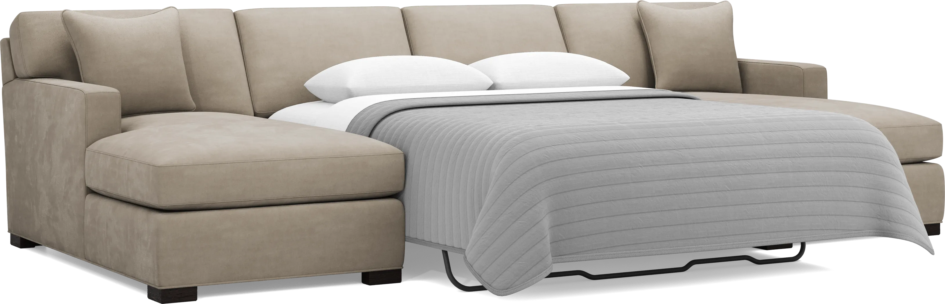 Harmonie Light Taupe 3 Pc Gel Foam Sleeper Sectional - Thumbnail - Image 3