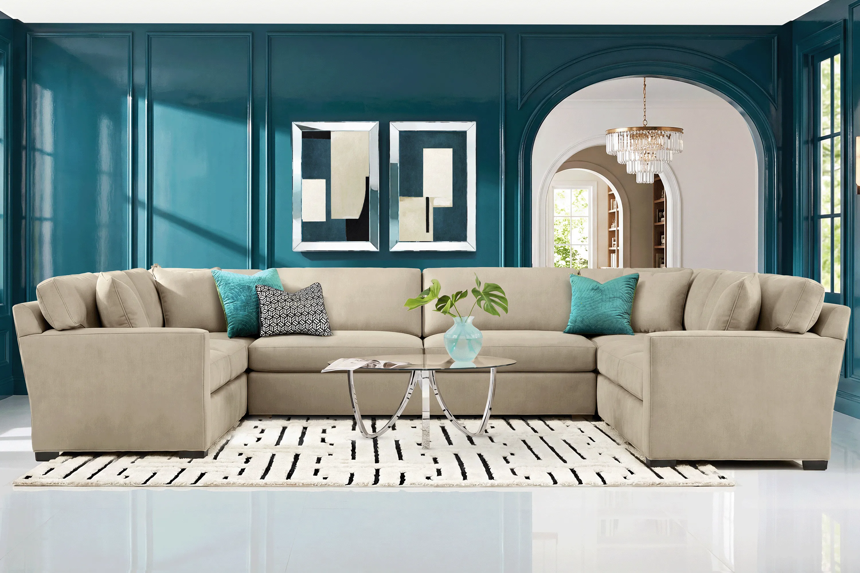 Harmonie Light Taupe 3 Pc Sectional - Image 1