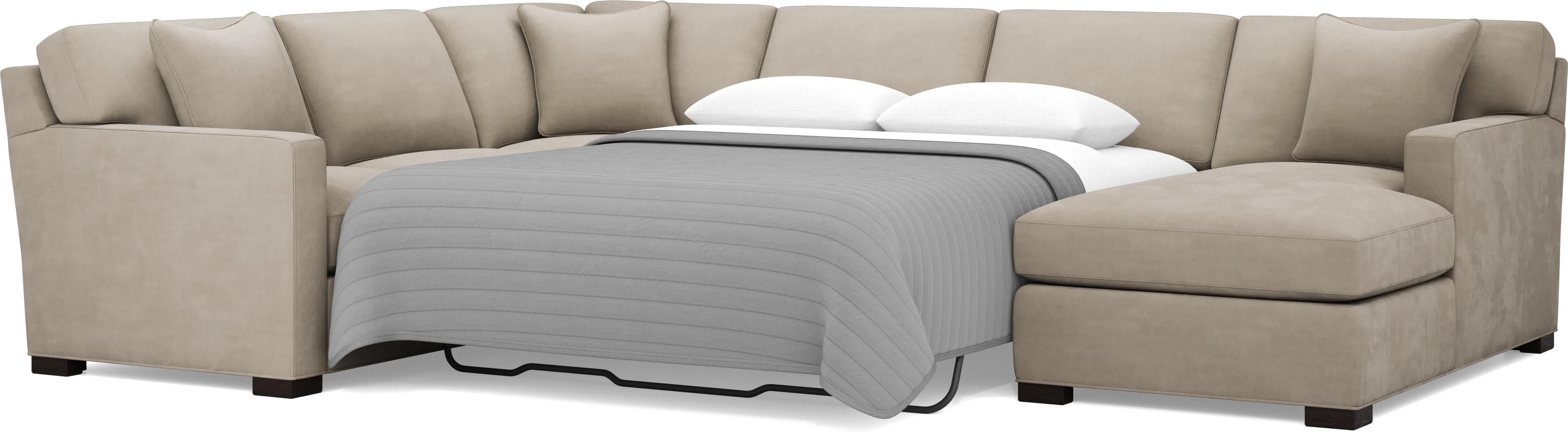Harmonie Light Taupe 3 Pc Sleeper Sectional - Thumbnail - Image 3