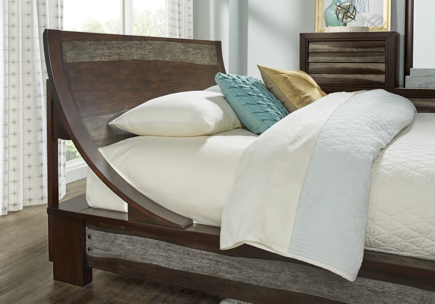 Harmony Place Brown 3 Pc King Platform Bed - Thumbnail - Image 2