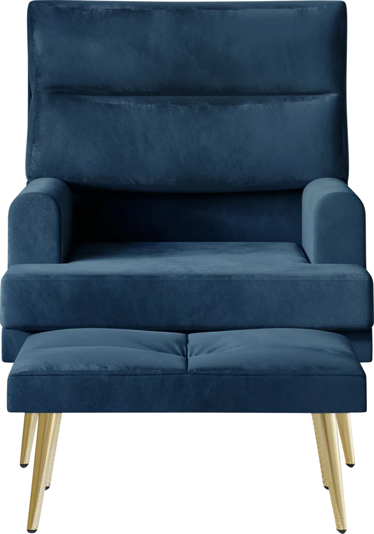 Harmse Blue Accent Chair and Ottoman - Image 5