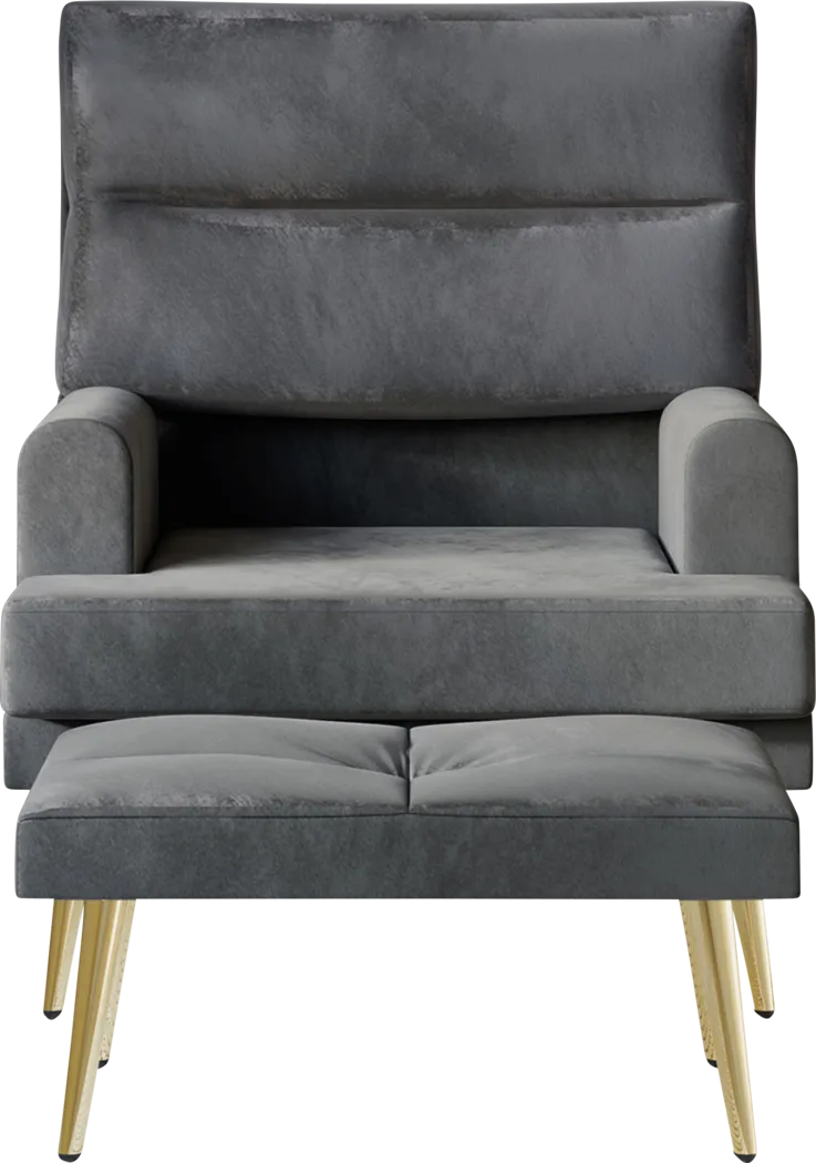 Harmse Gray Accent Chair and Ottoman - Image 5