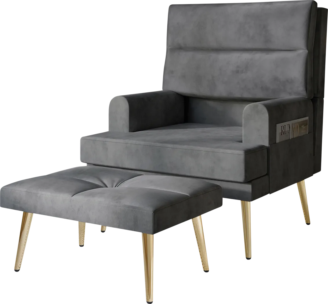Harmse Gray Accent Chair and Ottoman - Image 1