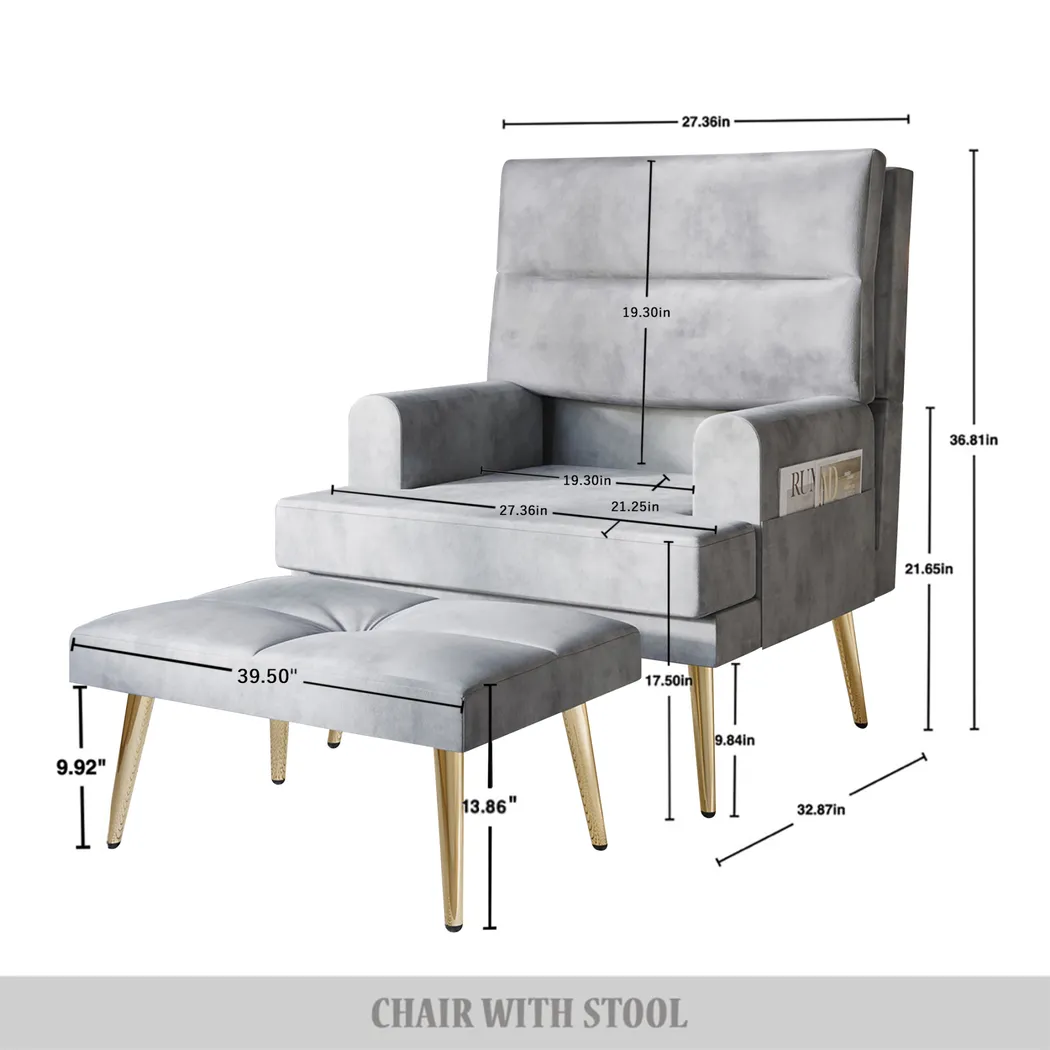 Harmse Light Gray Accent Chair and Ottoman - Image 3